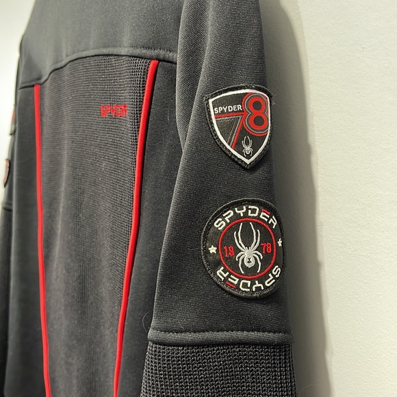 Women’s Spyder Fleece Active full zip jacket black red style 182435 size Medium - Picture 8 of 16